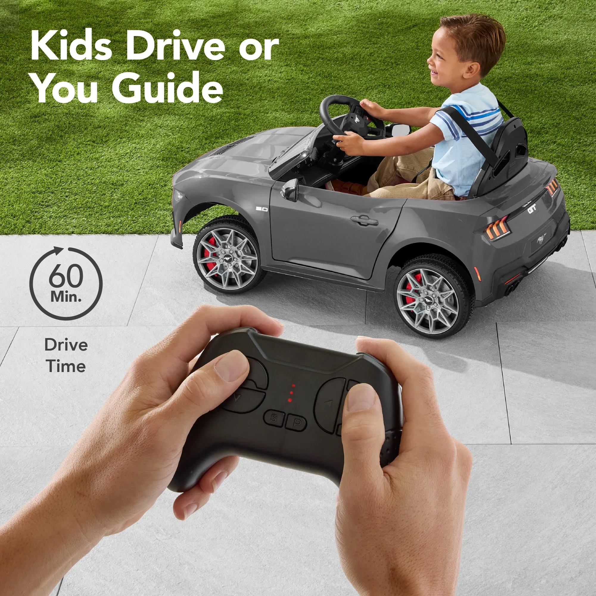 12V Kids Ride-On Car Officially Licensed Ford Mustang w/ Remote, 2 Speeds