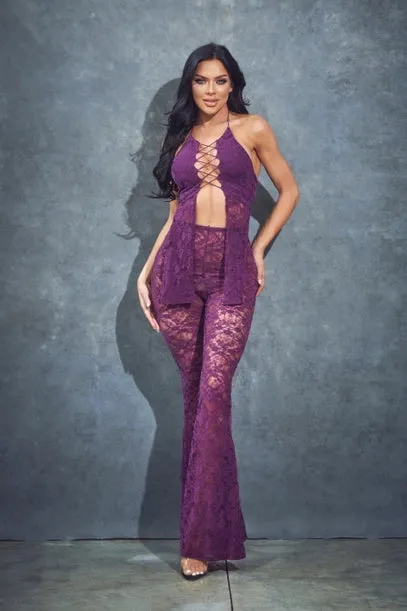 2 Pc Top and Legging Lace Set