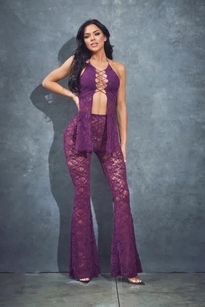 2 Pc Top and Legging Lace Set
