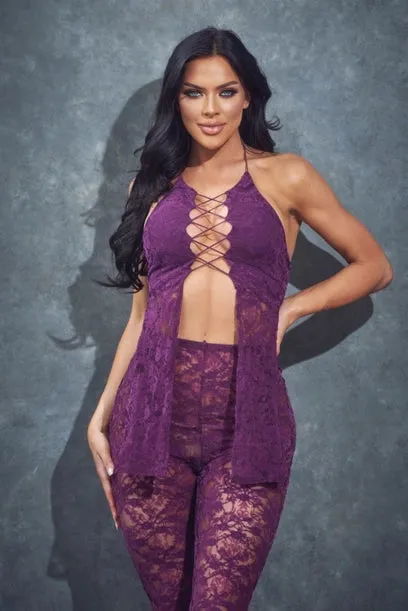 2 Pc Top and Legging Lace Set