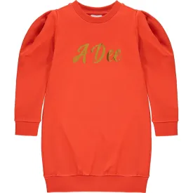 A DEE - Puff Shoulder Sweat Dress - Orange