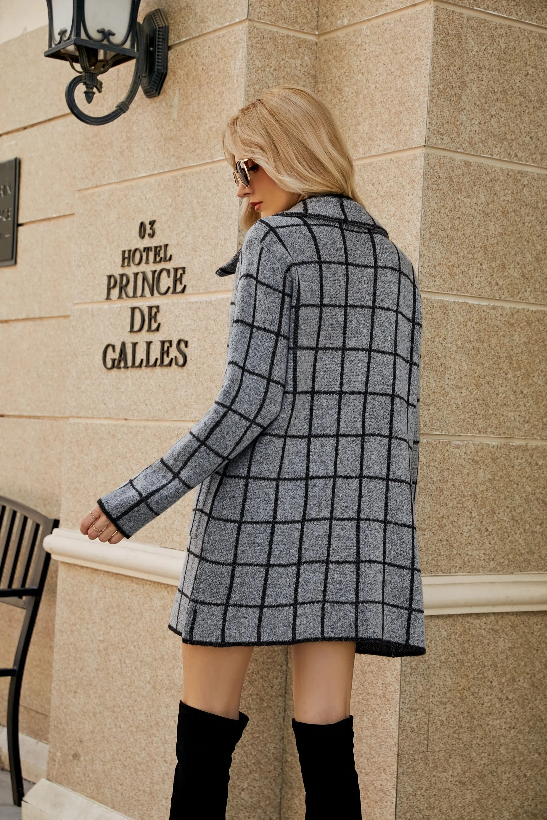 A-straight Knitted Long Cardigan