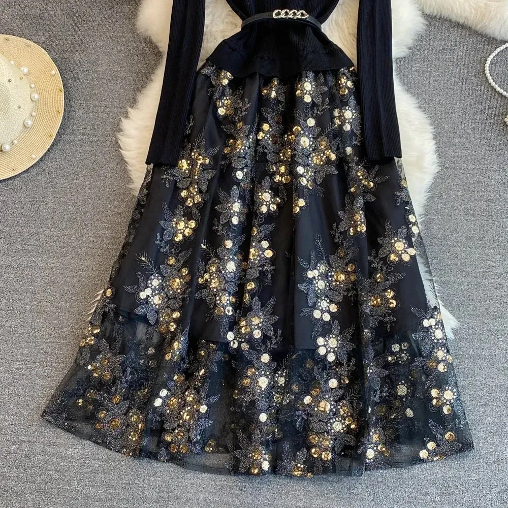 Elegant Amistha Pleated Wool-Blend Dress for Women