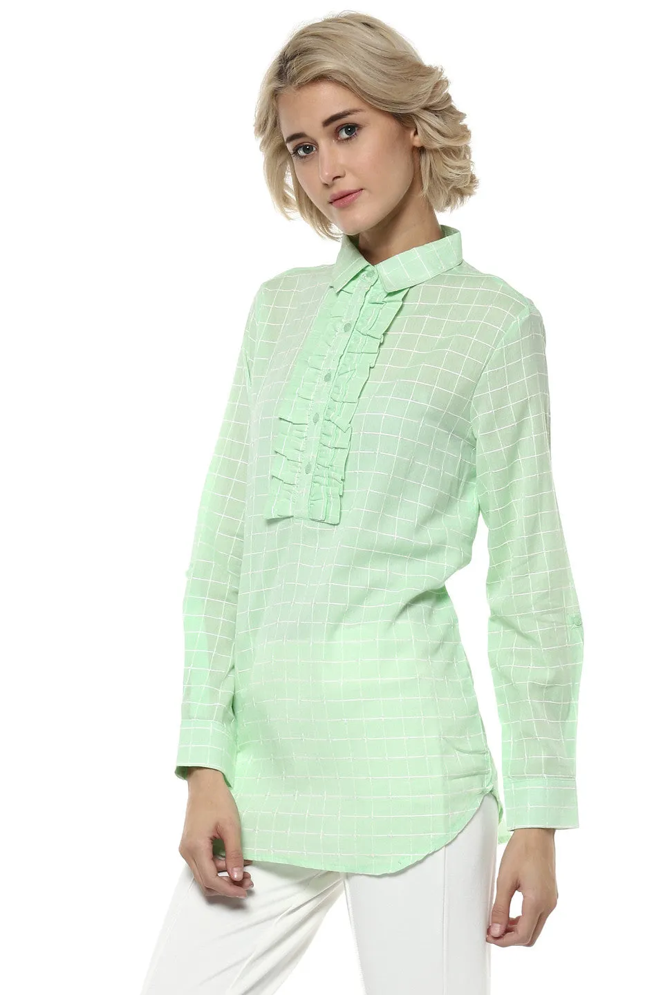 Aqua Checks Casual Tunic