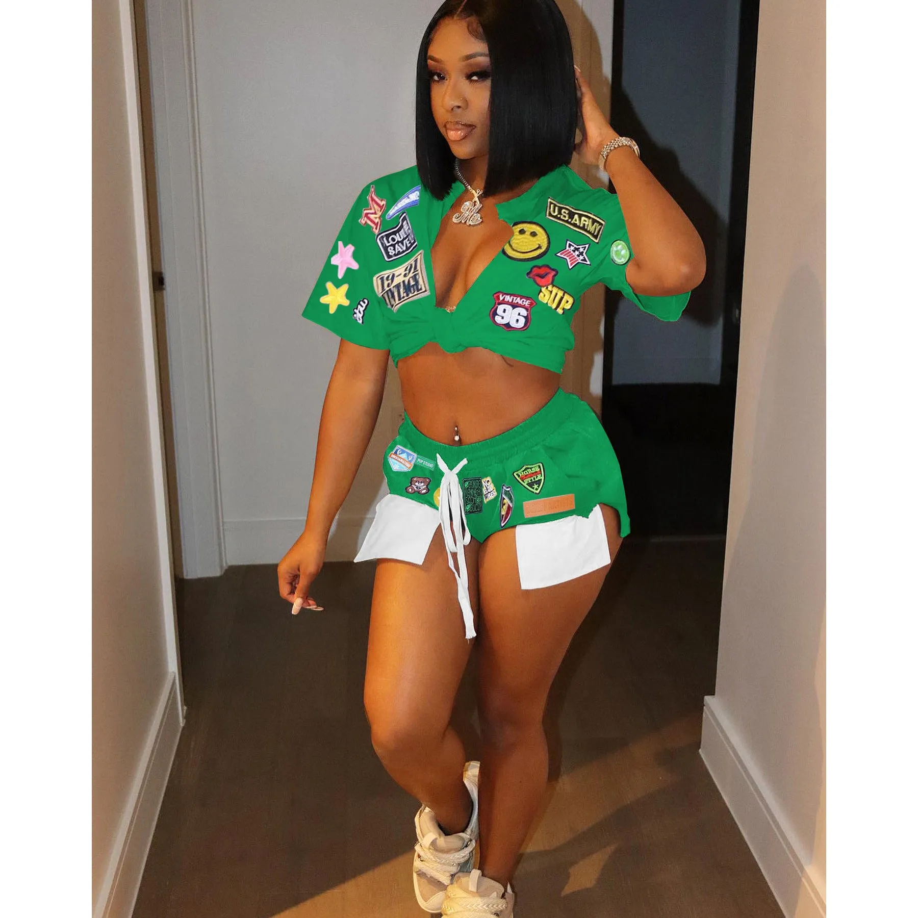 Casual printing two-piece set AY2879