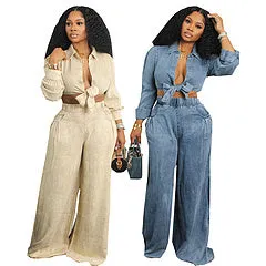 Casual shirt and pants two-piece set AY3577