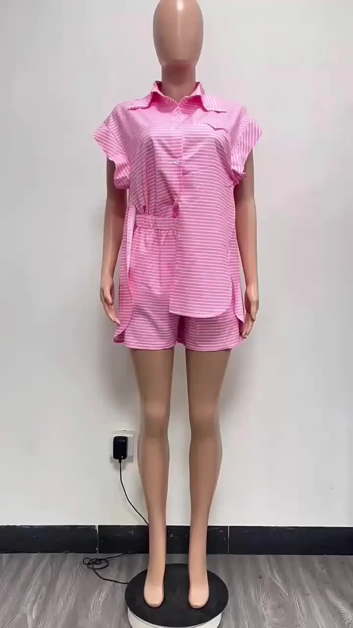 Casual striped two piece suit AY3392