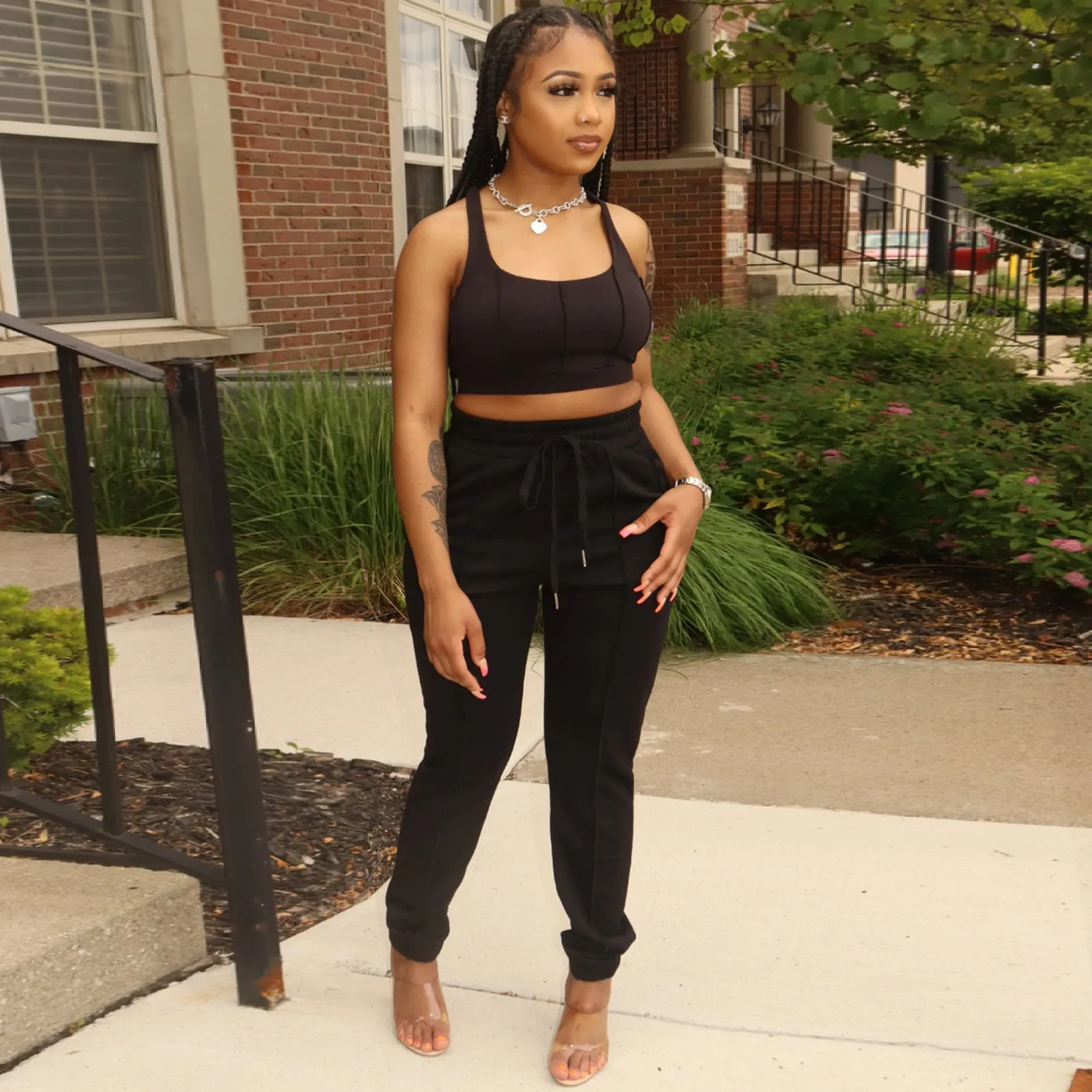 Casual Tank Top Pants Two Piece Set（AY2275）