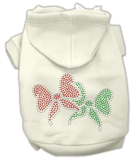 Christmas Bows Rhinestone Hoodie Cream XL (16)