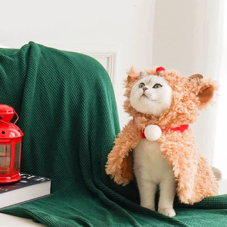 Christmas Elk Cat Cloak Pet Clothes
