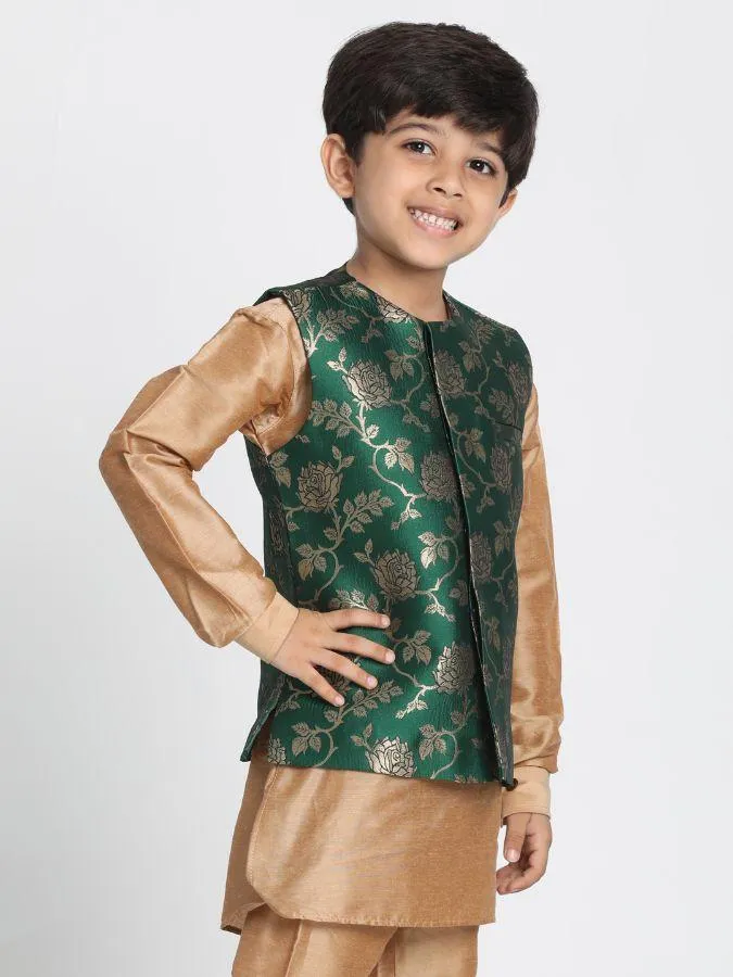 Cotton Silk Blend Nehru Jacket for Boys - JBN Creation