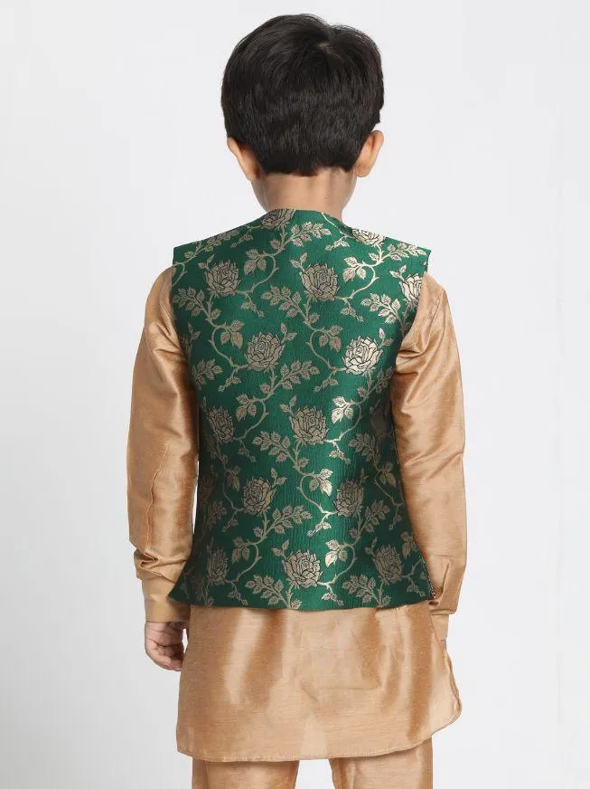Cotton Silk Blend Nehru Jacket for Boys - JBN Creation
