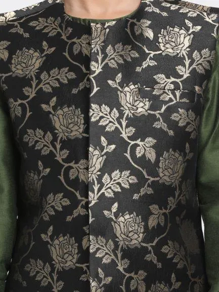 Cotton Silk Blend Nehru Jacket for Boys - JBN Creation