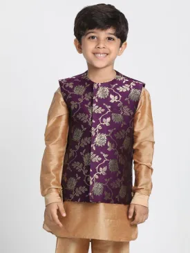 Cotton Silk Blend Nehru Jacket for Boys - JBN Creation