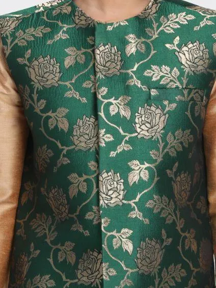 Cotton Silk Blend Nehru Jacket for Boys - JBN Creation