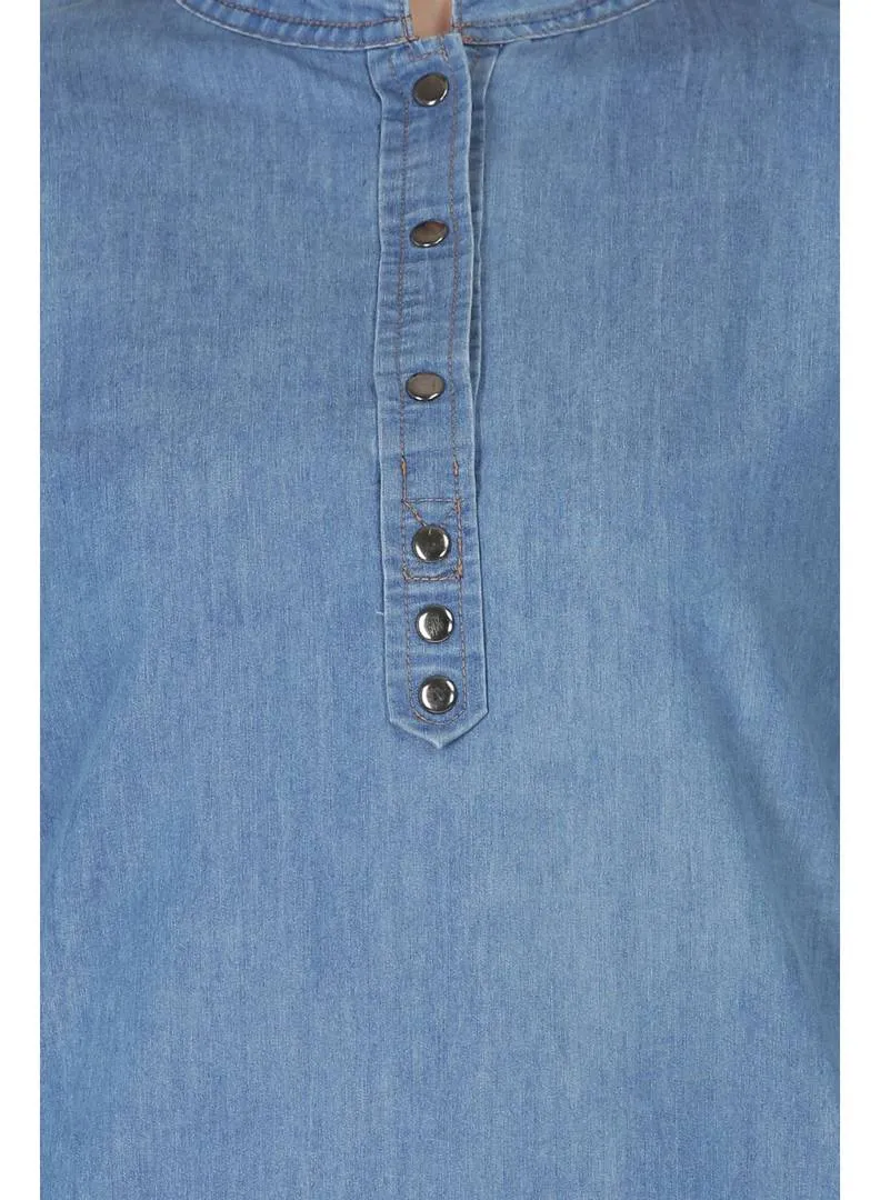 Elegant Denim Blue Casual Top For Women