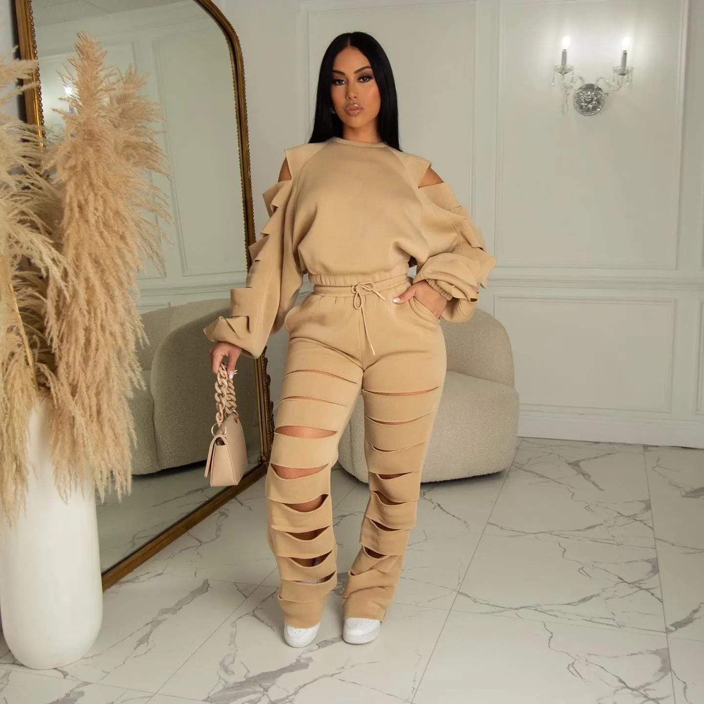 Fashion casual two pieces set(AY2518)
