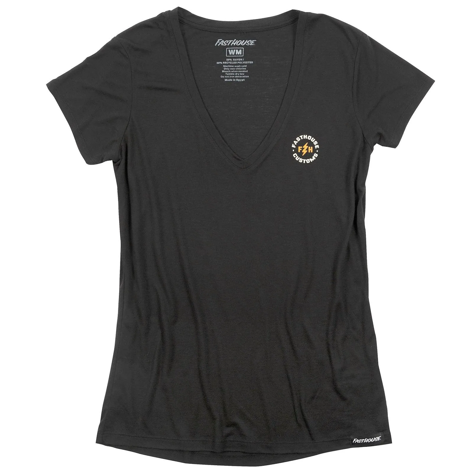 Fasthouse Women's Easy Rider Deep V Tee - Black