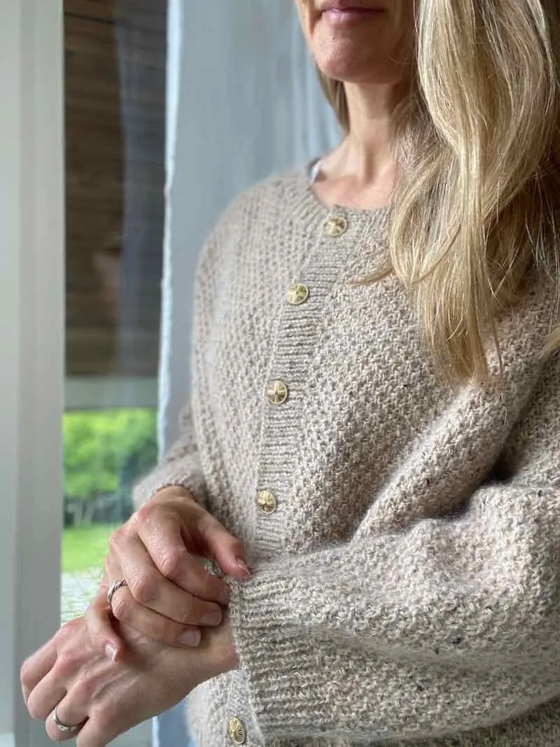 Fungus Cardigan O-Neck by Refined Knitwear, No 16   Silk mohair yarn kit (ex pattern)