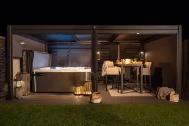 Maranza Manual Deluxe Louvered Pergola 3.5m x 5.4m   6 screens (matt white)