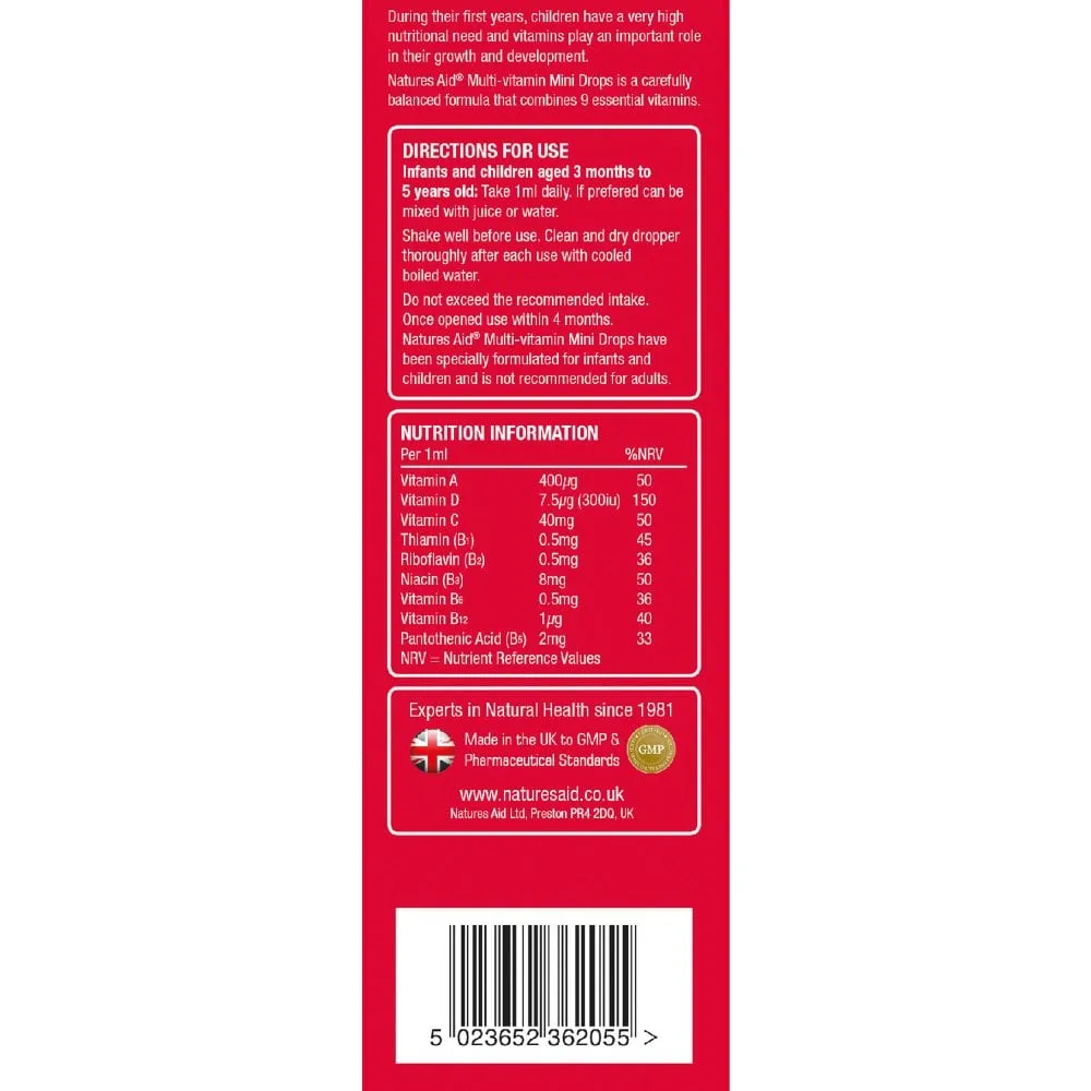 Natures Aid Mini Drops Multivitamin 50ml