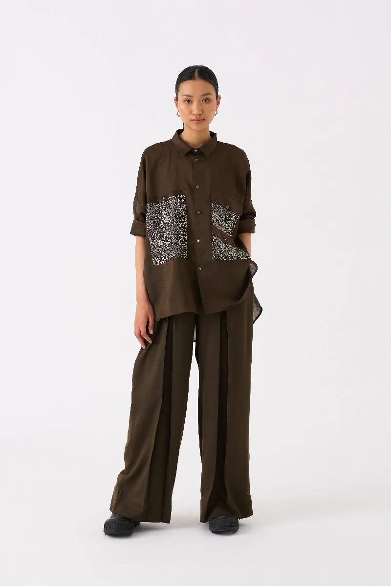 Patch Pocket Shirt Co ord Set of 2 Hunter Green