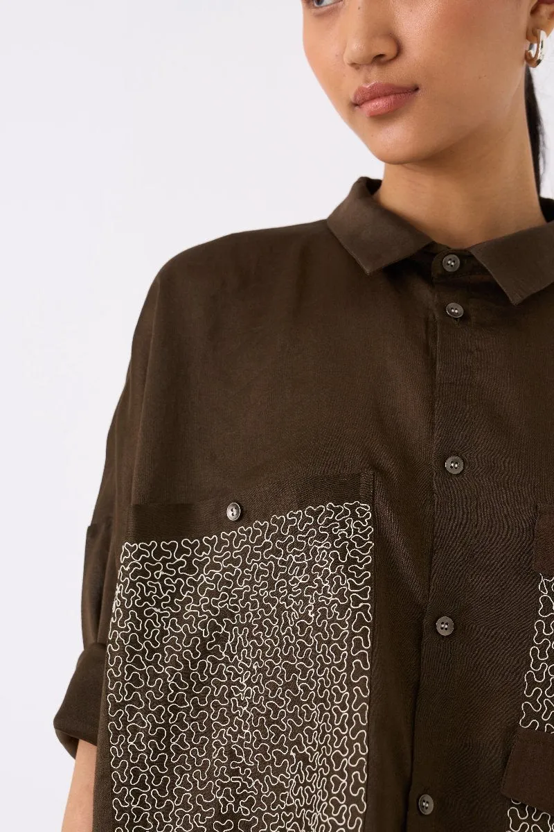 Patch Pocket Shirt Co ord Set of 2 Hunter Green