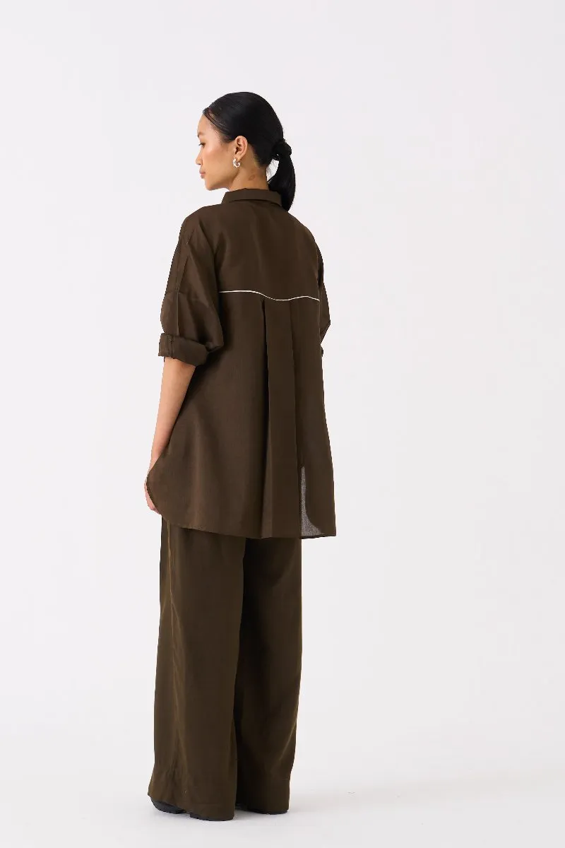 Patch Pocket Shirt Co ord Set of 2 Hunter Green