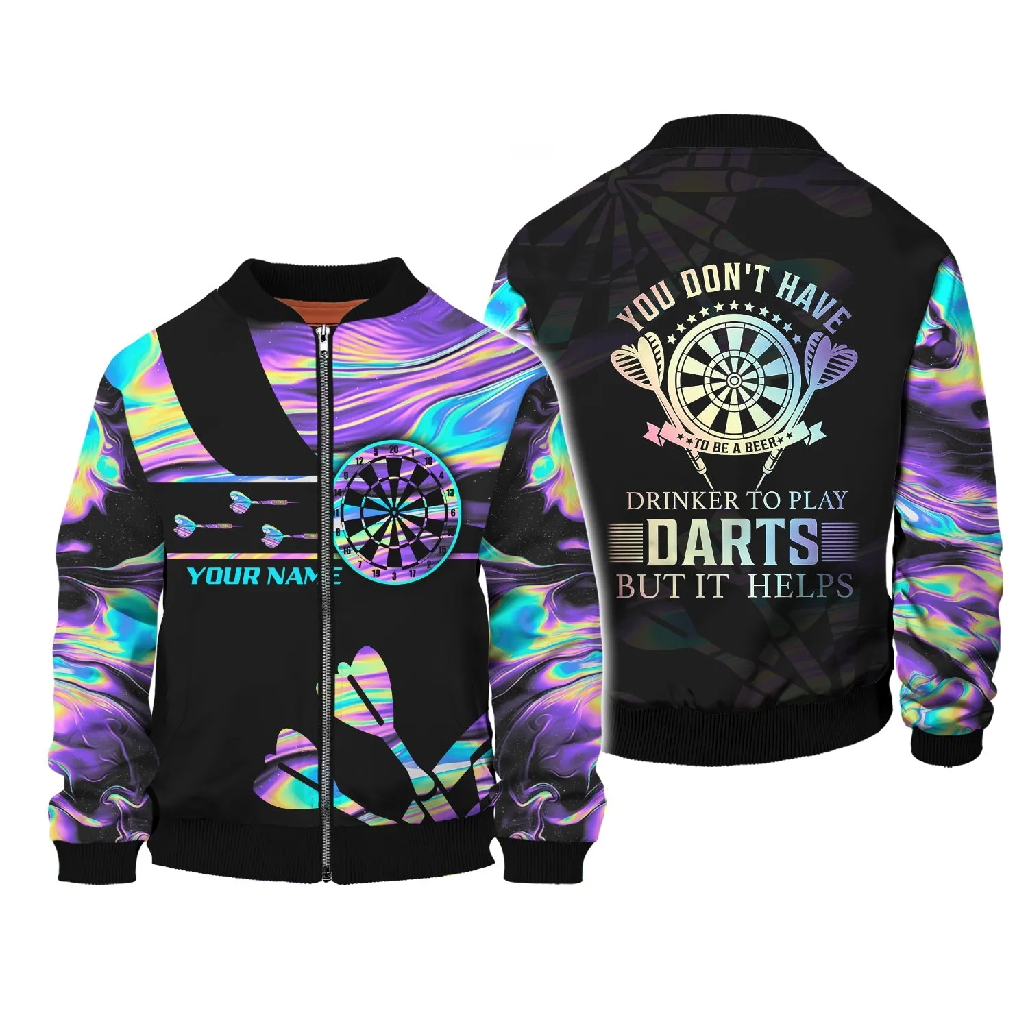 Personalized Name You Don't Have To Be A Beer, Drinker To Play Darts But It Helps 3D Printed Sweatshirt Shirts