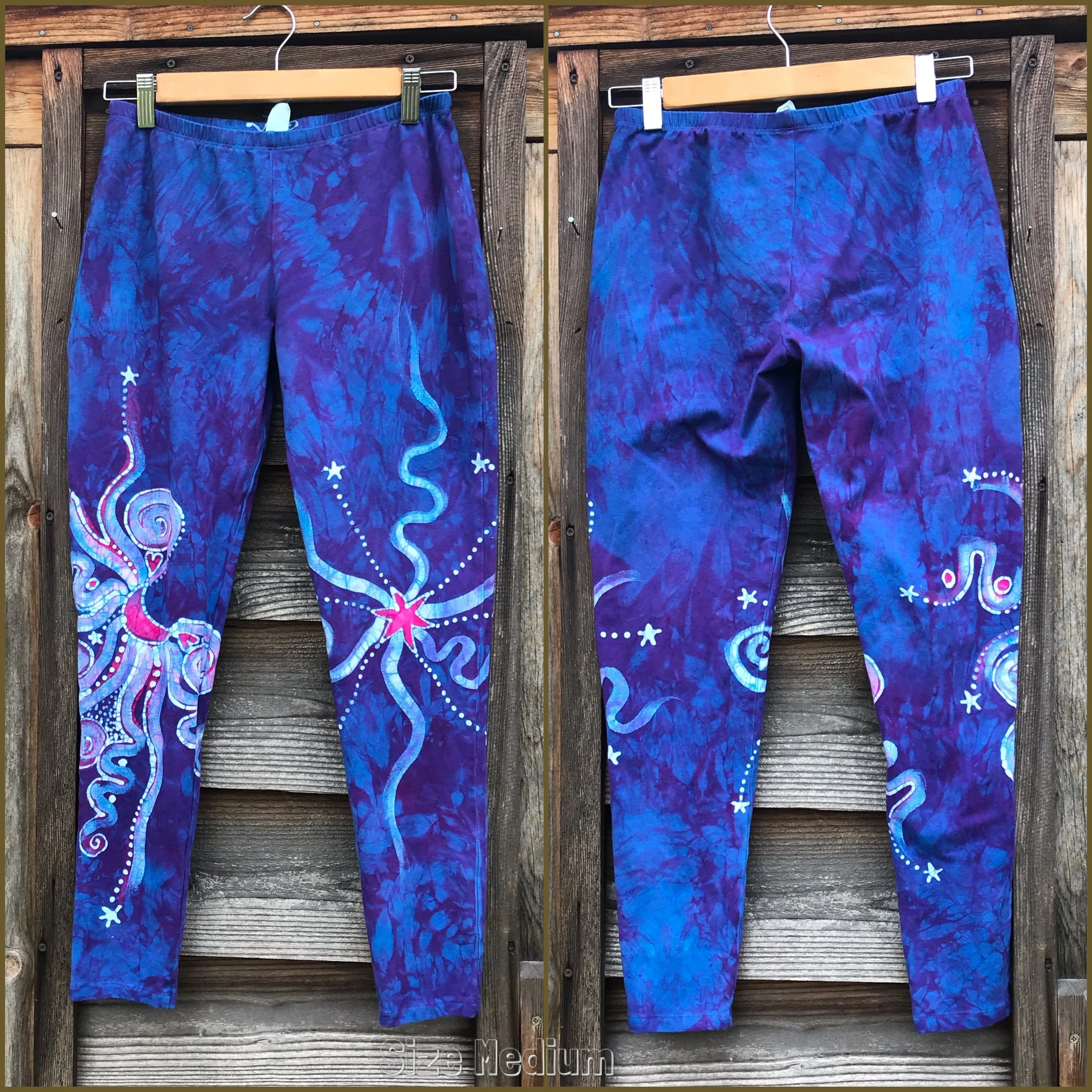 Pink and Blue Moon Leggings - Size Small ONLY