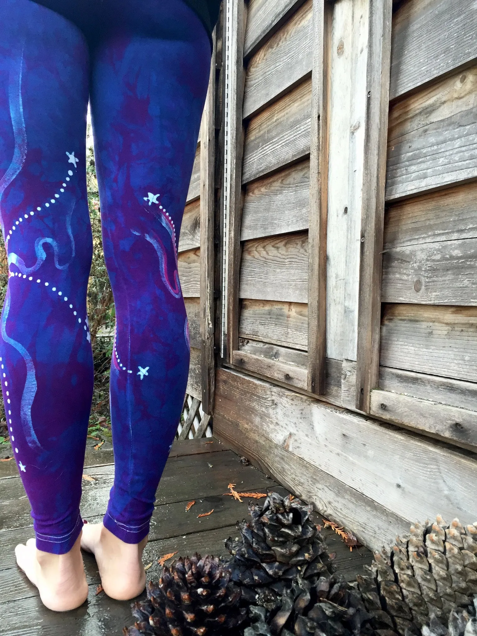 Pink and Blue Moon Leggings - Size Small ONLY