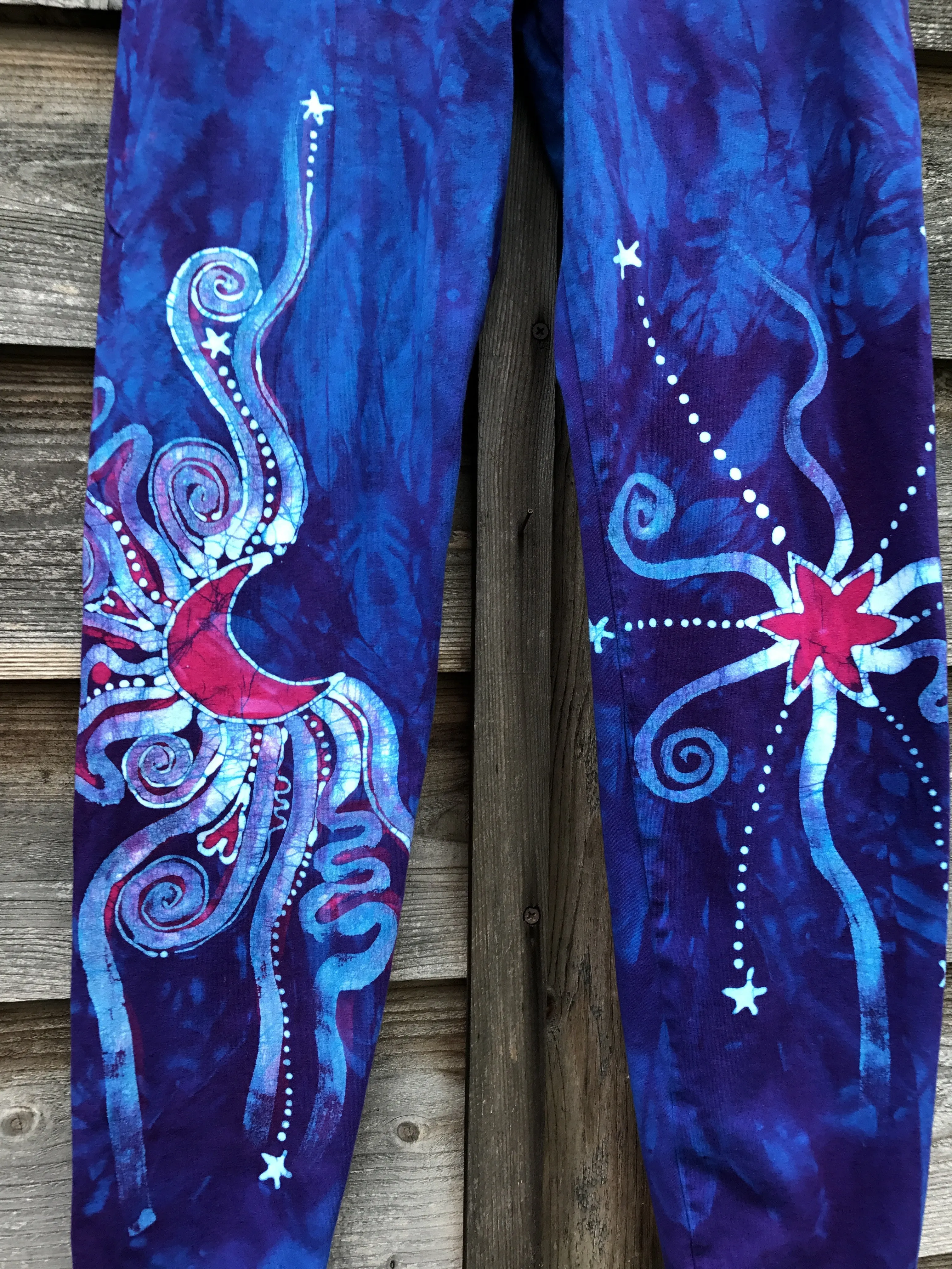 Pink and Blue Moon Leggings - Size Small ONLY