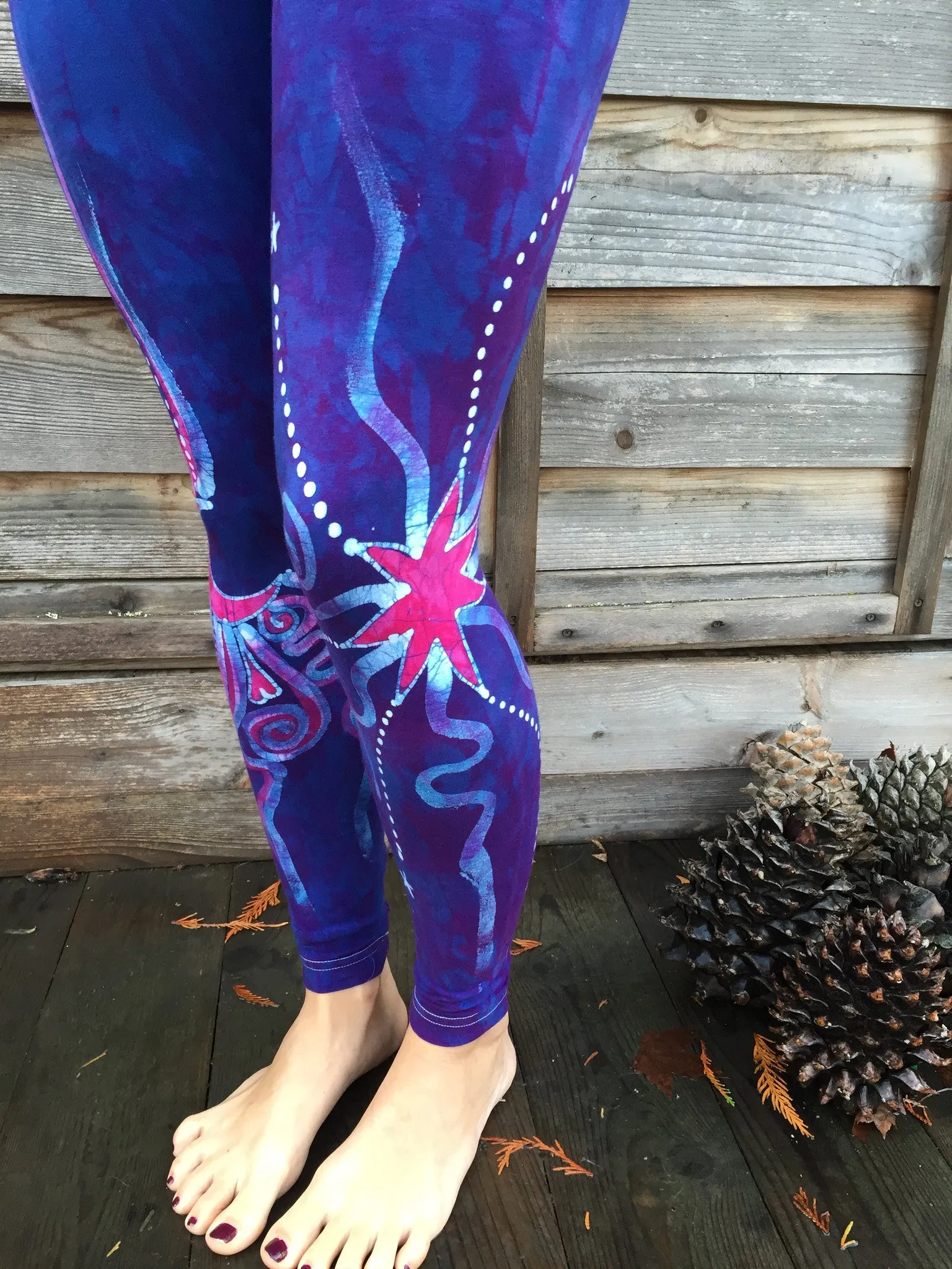 Pink and Blue Moon Leggings - Size Small ONLY