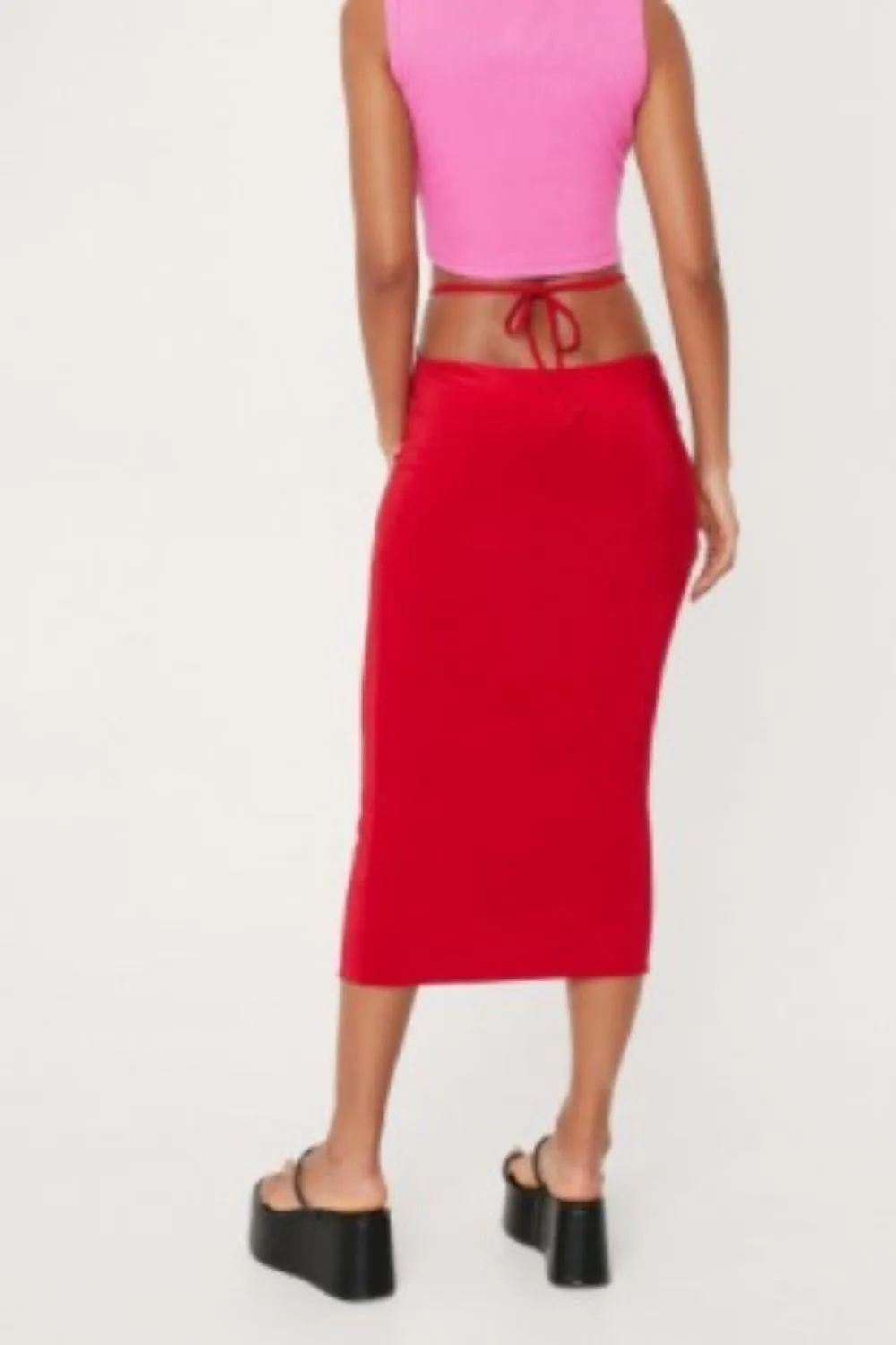 Tie-Up Knitted Bodyfit Skirt