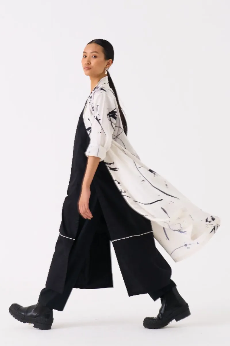 Wrap Collar Overlay Co ord Set of 3 Black Floral